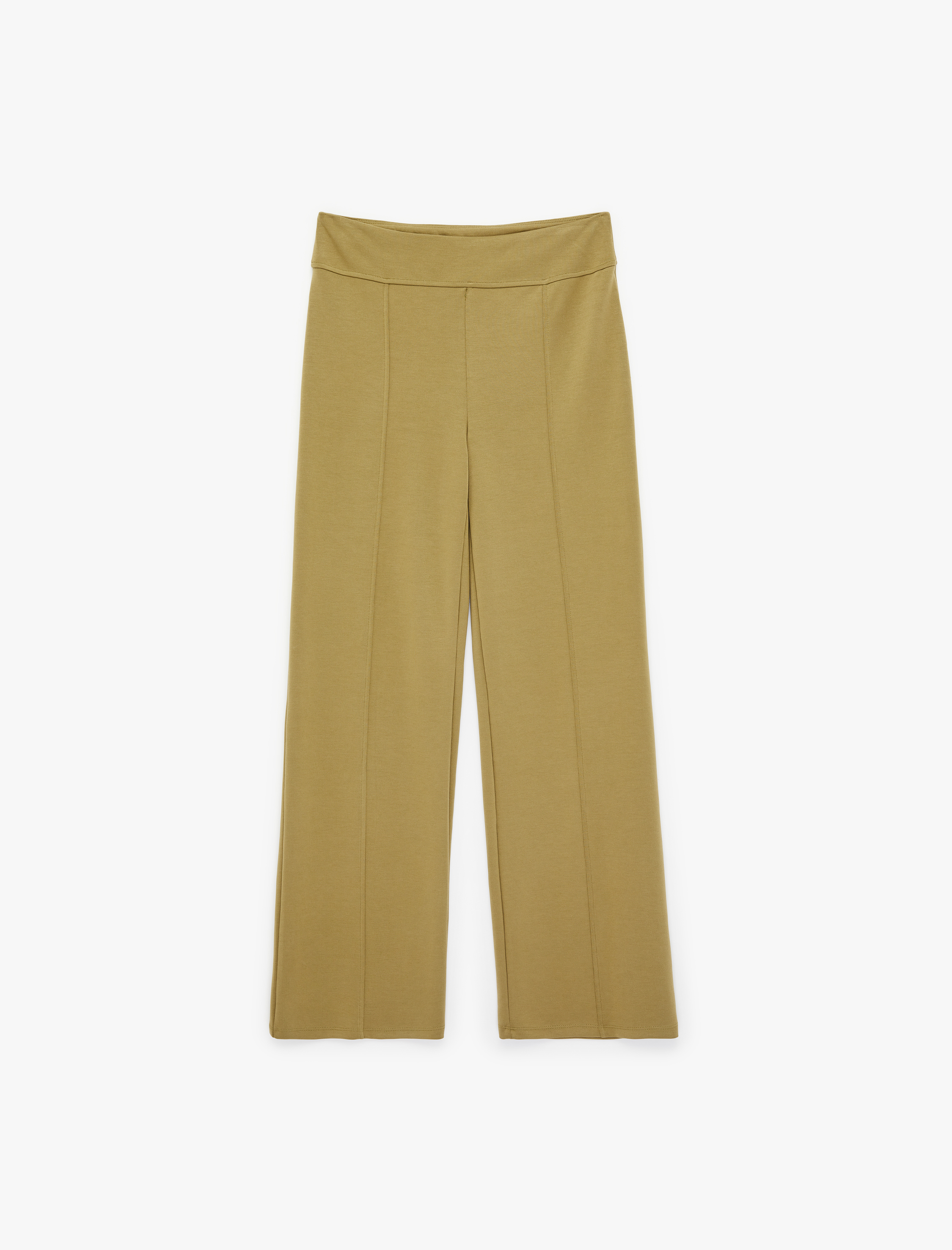   Modal Kumaş Geniş Paça Nervürlü Pantolon