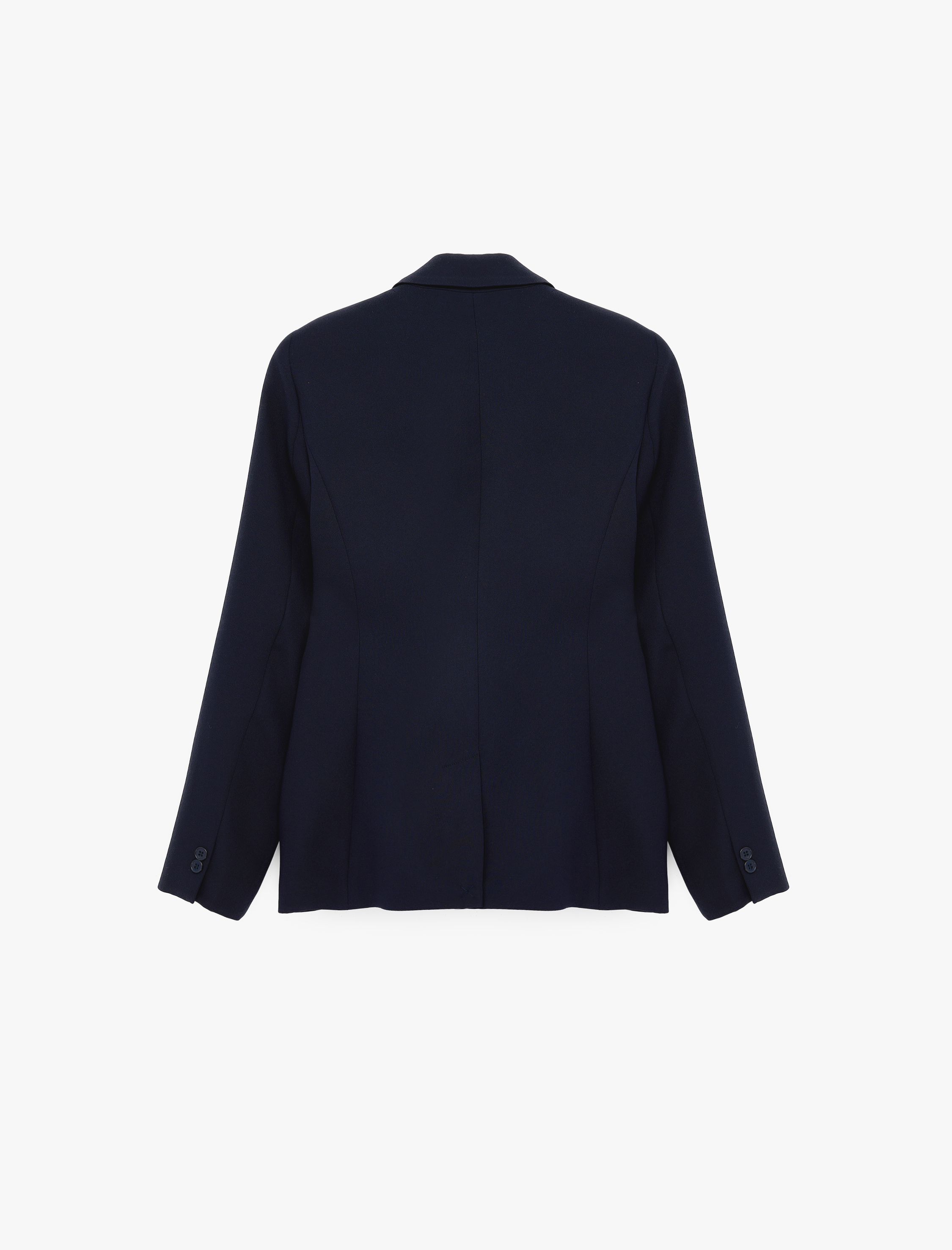   Düğmeli Cepli Geniş Yaka Krep Blazer Ceket