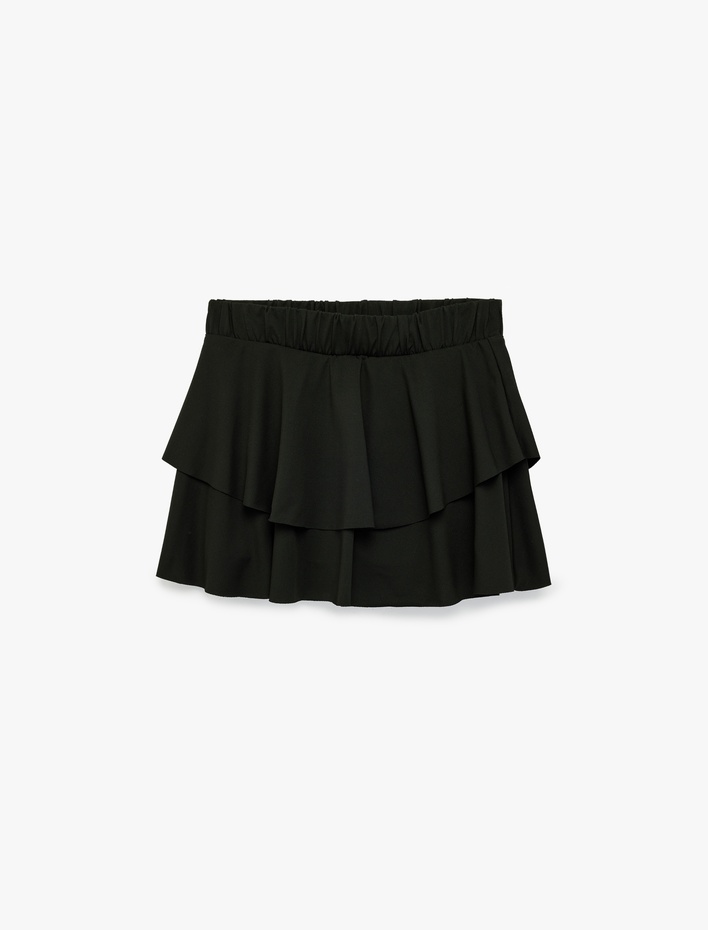  Katlı Volanlı Mini Spor Şort Etek