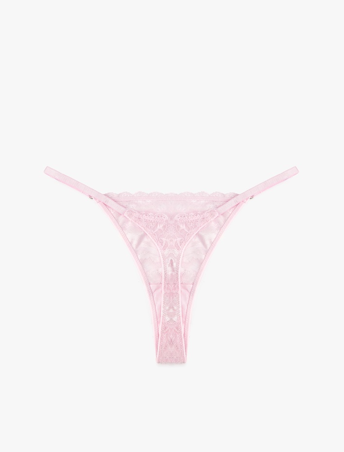  Rahat Kalıp Dantelli Tül String Külot