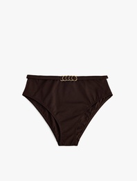 Aksesuar Detaylı Yüksek Bel Bikini Altı