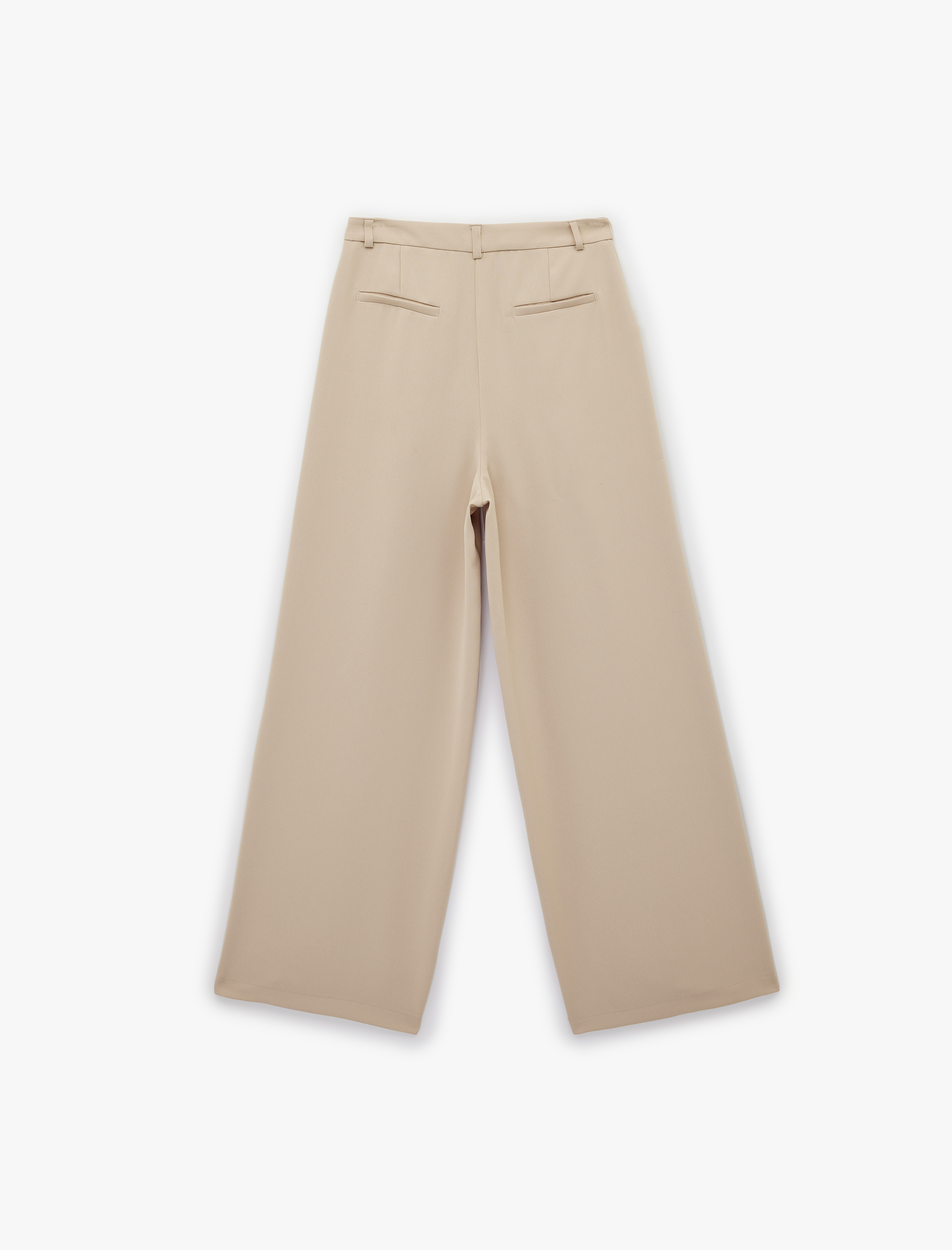   Yüksek Bel Cep Detaylı Palazzo Pantolon