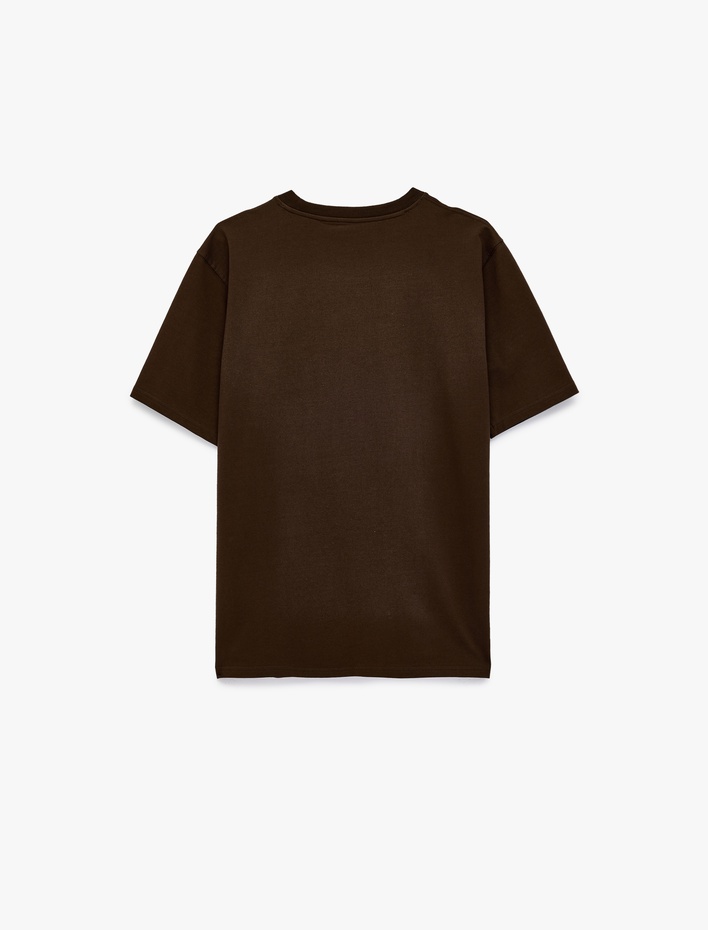  Regular Fit Bisiklet Yaka Pamuklu Kısa Kollu Baskılı Tişört