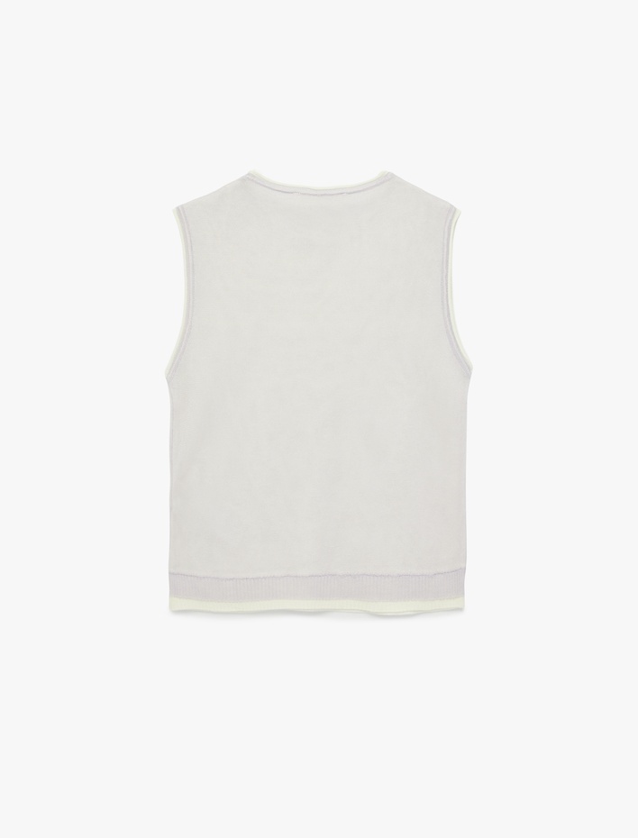  Bisiklet Yaka Triko Kolsuz Bluz