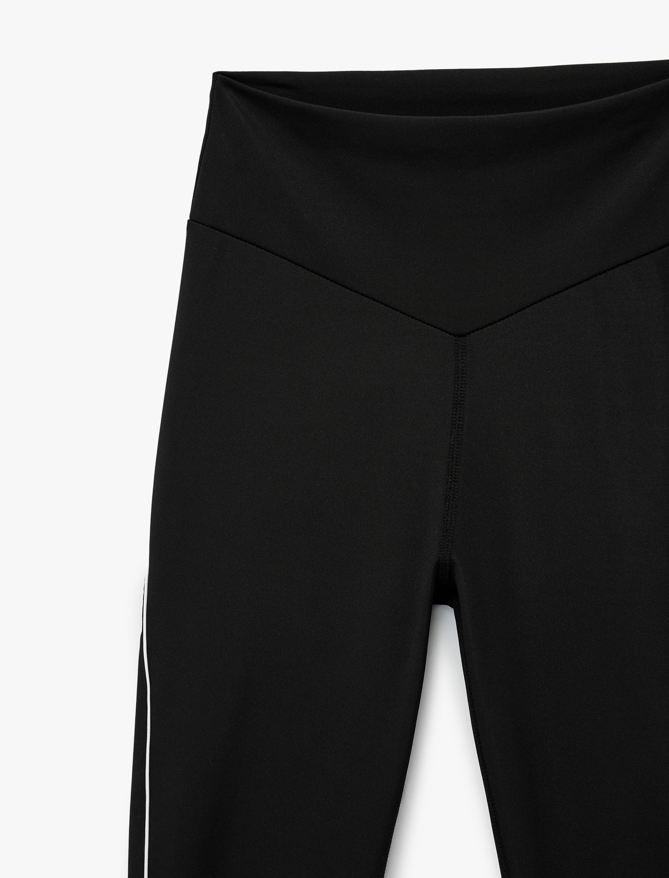   Biyeli Slim Fit Yüksek Bel İspanyol Paça Spor Tayt