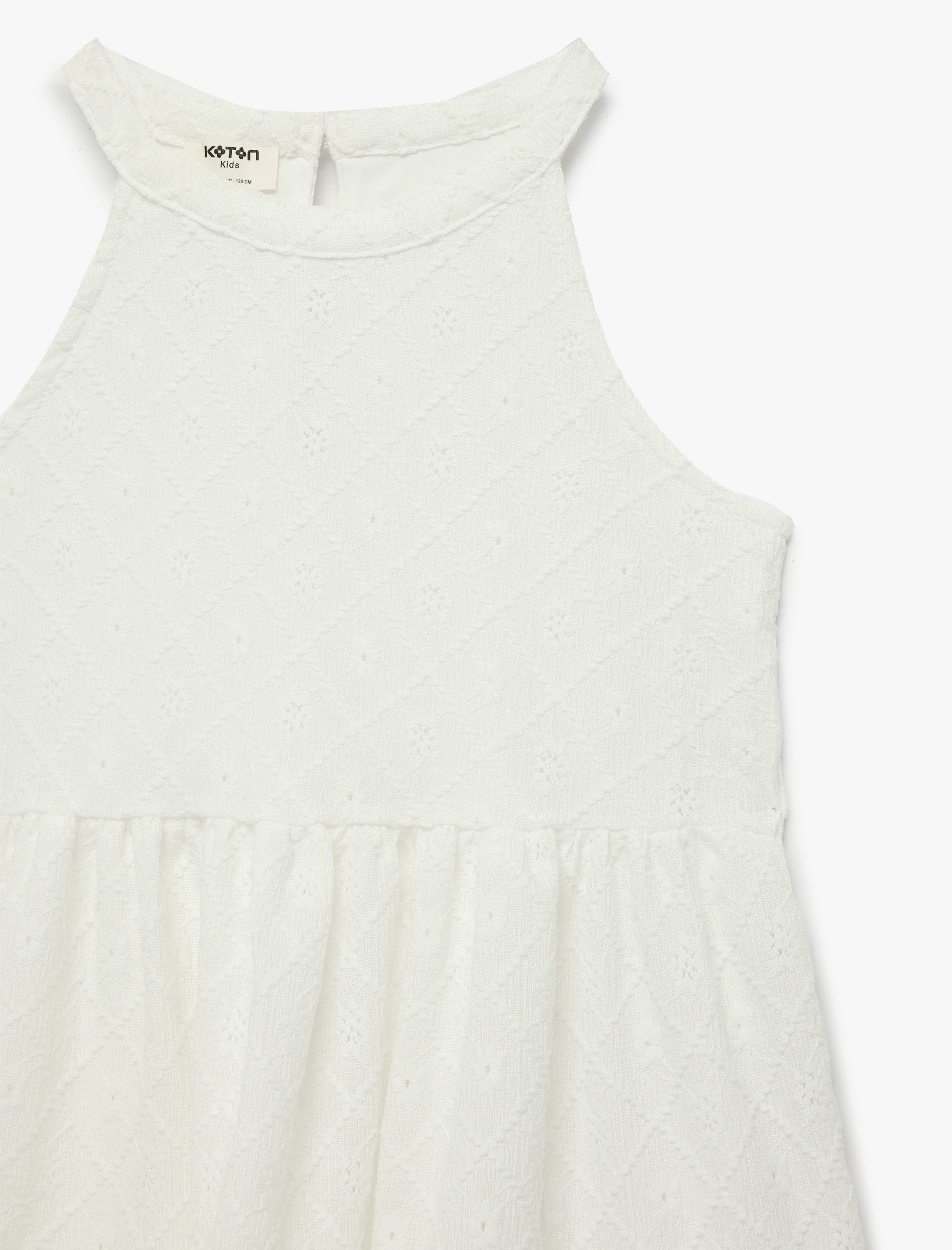  Kız Çocuk Halter Yaka Kolsuz Fisto Mini Elbise