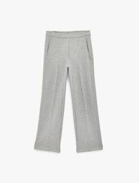 Modal Karışımlı Cepli Nervürlü Bol Paça Pantolon