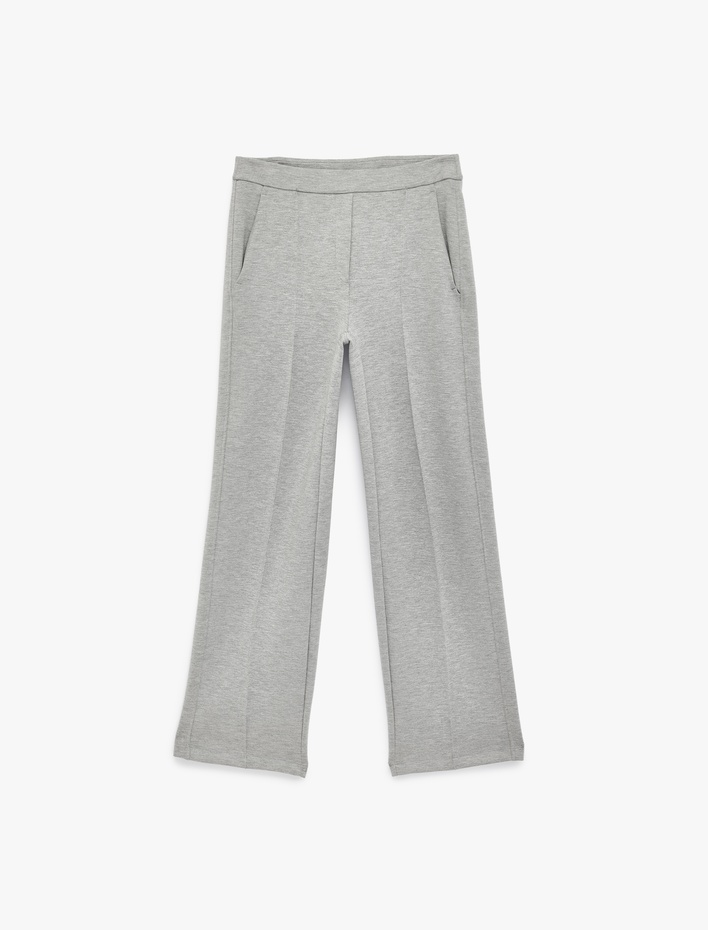  Modal Karışımlı Cepli Nervürlü Bol Paça Pantolon