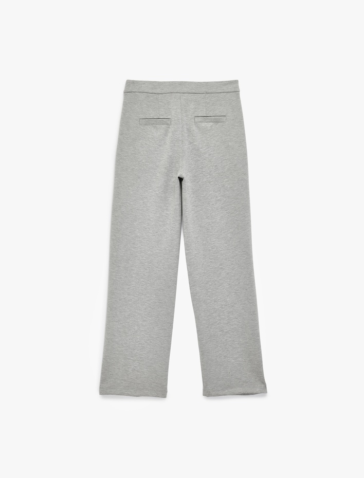  Modal Karışımlı Cepli Nervürlü Bol Paça Pantolon