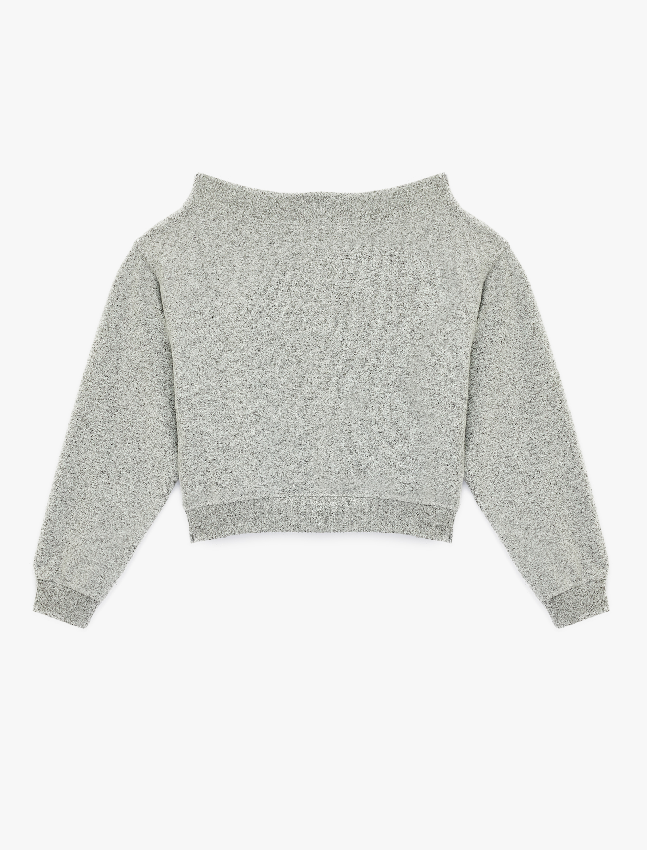   Uzun Kollu Yumuşak Dokulu Omzu Açık Tişört