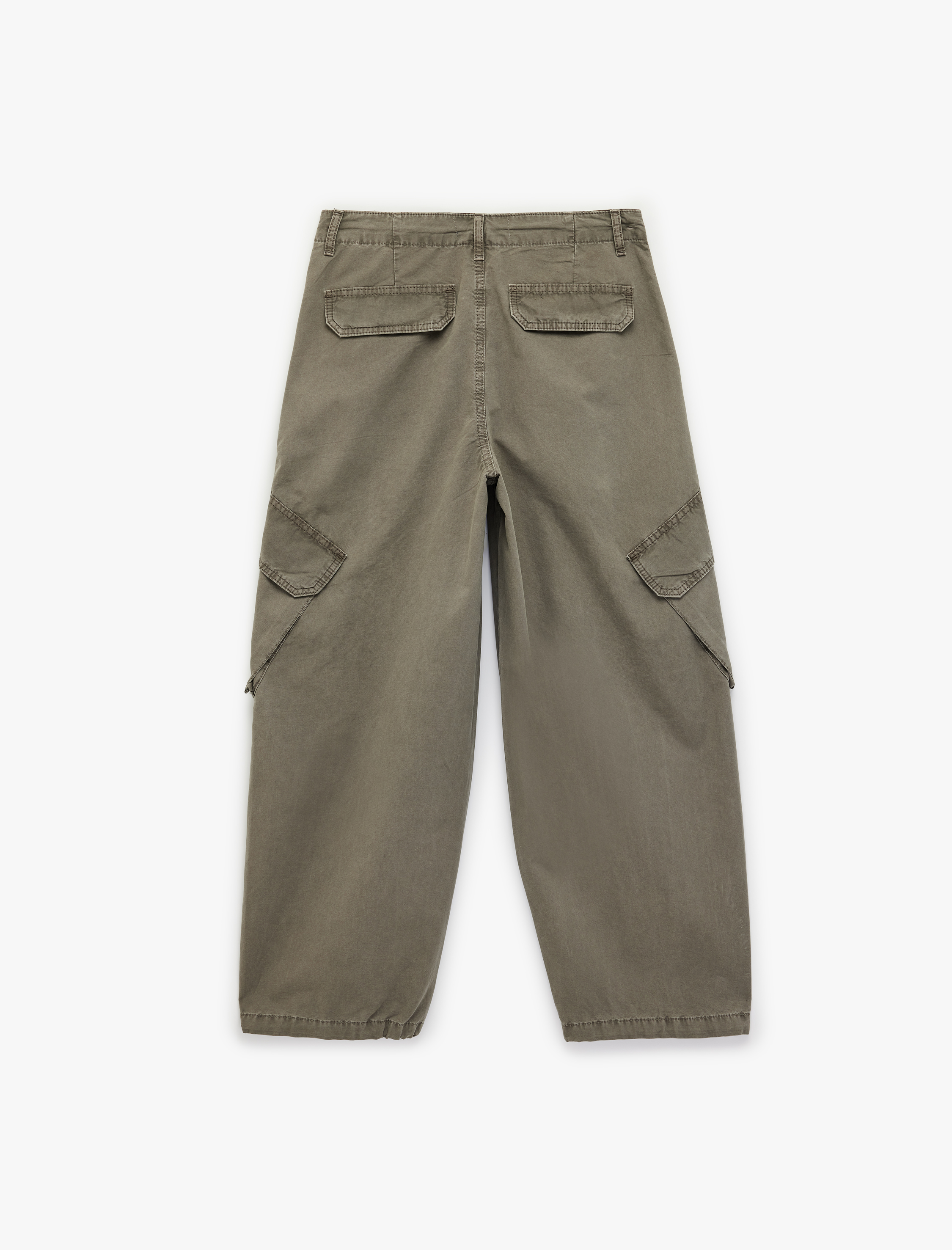   Bol Kalıp Beli Bağcıklı Kargo Cepli Balon Pantolon