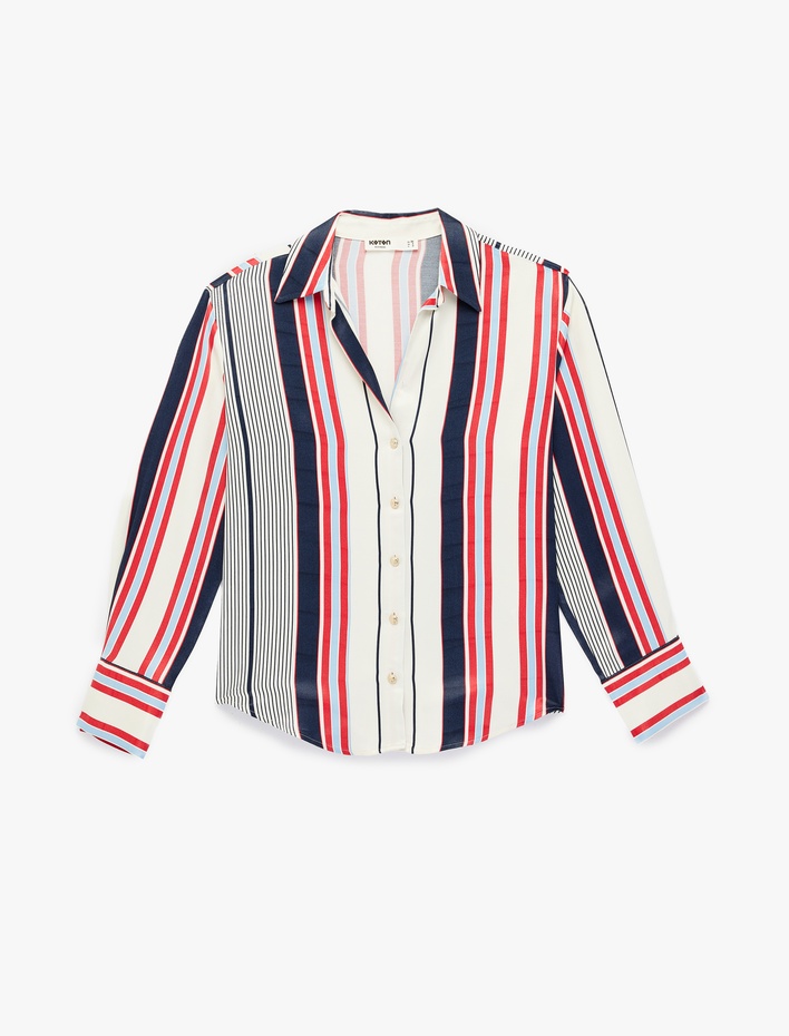  Klasik Yaka Düğmeli Uzun Kollu Gömlek