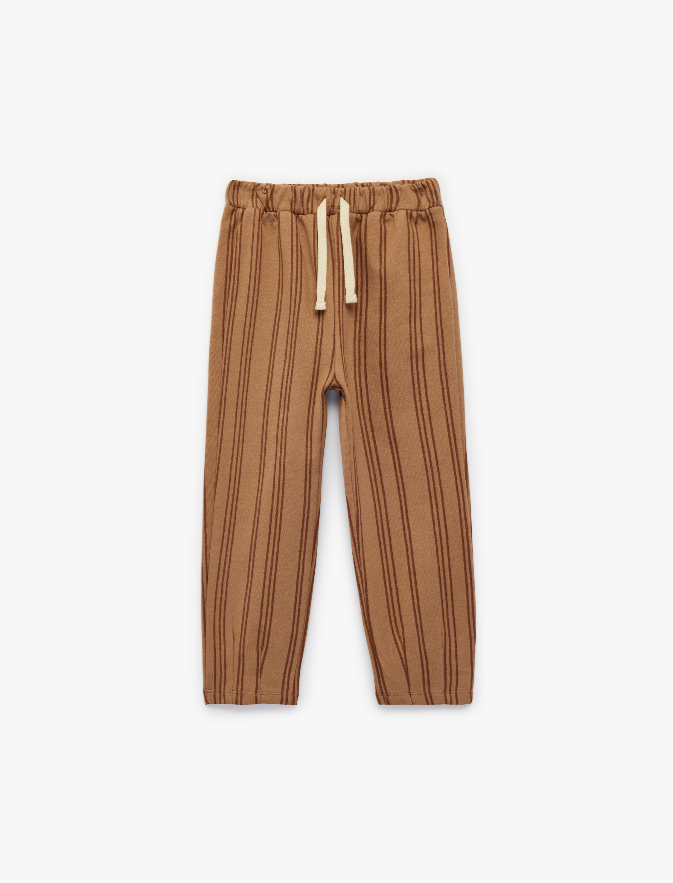  Erkek Bebek Pamuklu Şardonlu Oversize Çizgili Jogger Eşofman Altı