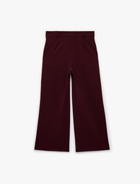 Cep Detaylı Fermuarlı Geniş Paça Pantolon