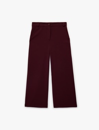 Cep Detaylı Fermuarlı Geniş Paça Pantolon