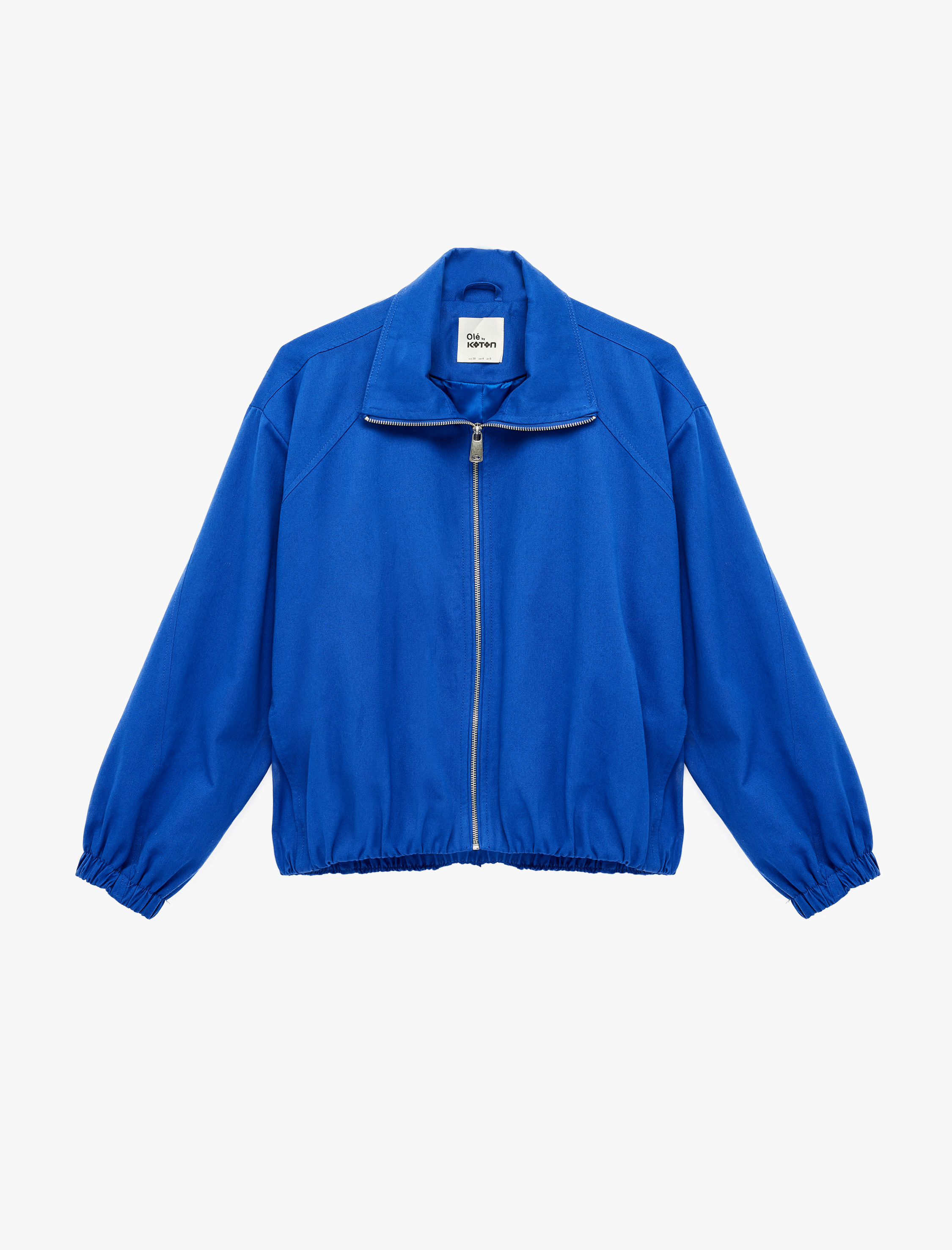   Dik Yaka Cep Detaylı Fermuarlı Ceket