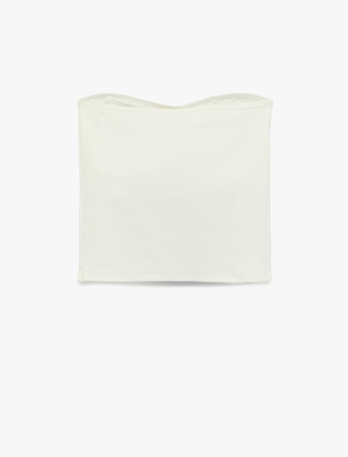  Slim Fit Kolsuz Straplez Bluz