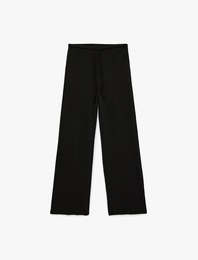 Rahat Kalıp Beli Bağcıklı Geniş Paça Pantolon