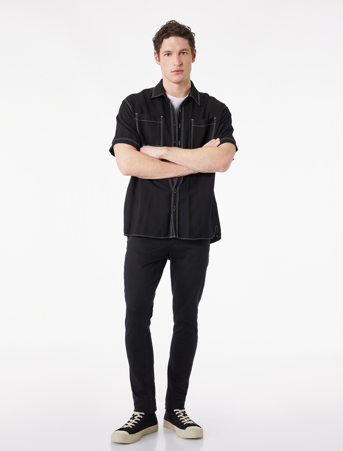  Normal Bel Pamuklu Cepli Super Skinny Fit Jean Pantolon