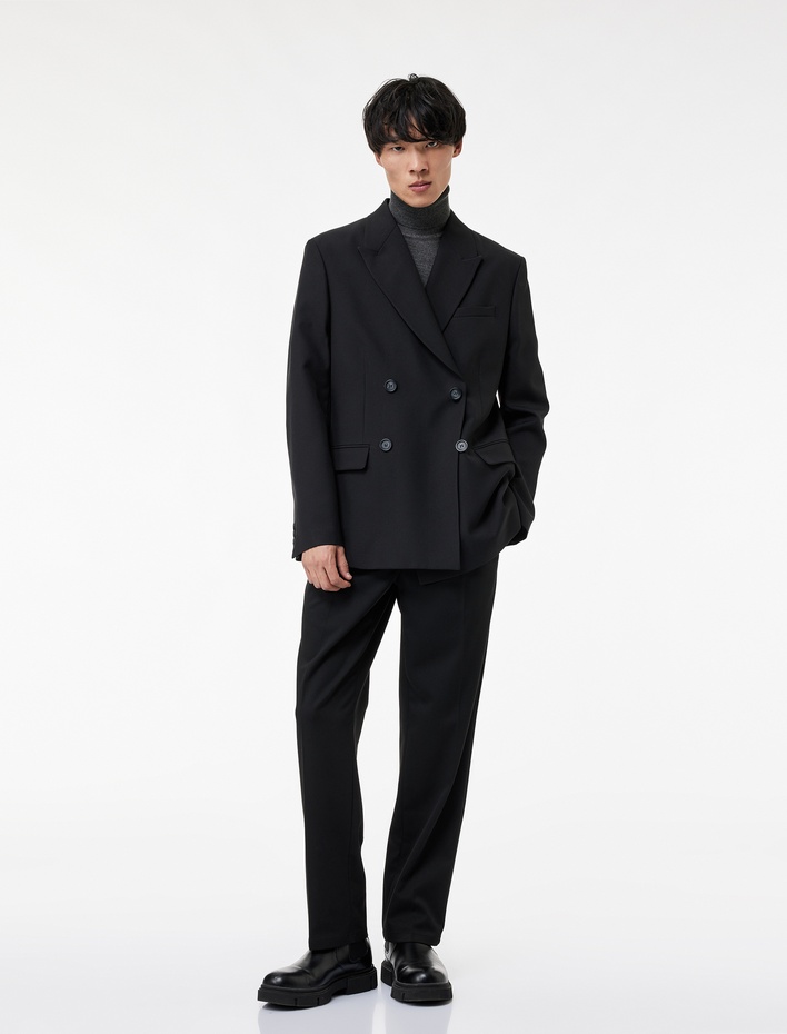  Rahat Kalıp Viskon Karışımlı Pileli Kumaş Pantolon