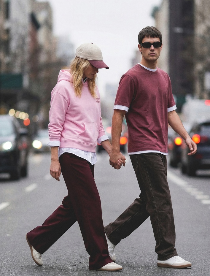  Uzun Kollu Kapüşonlu Kanguru Cepli Baskılı Sweatshirt