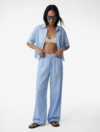 Modal Karışımlı Beli Lastikli Geniş Paça Pantolon