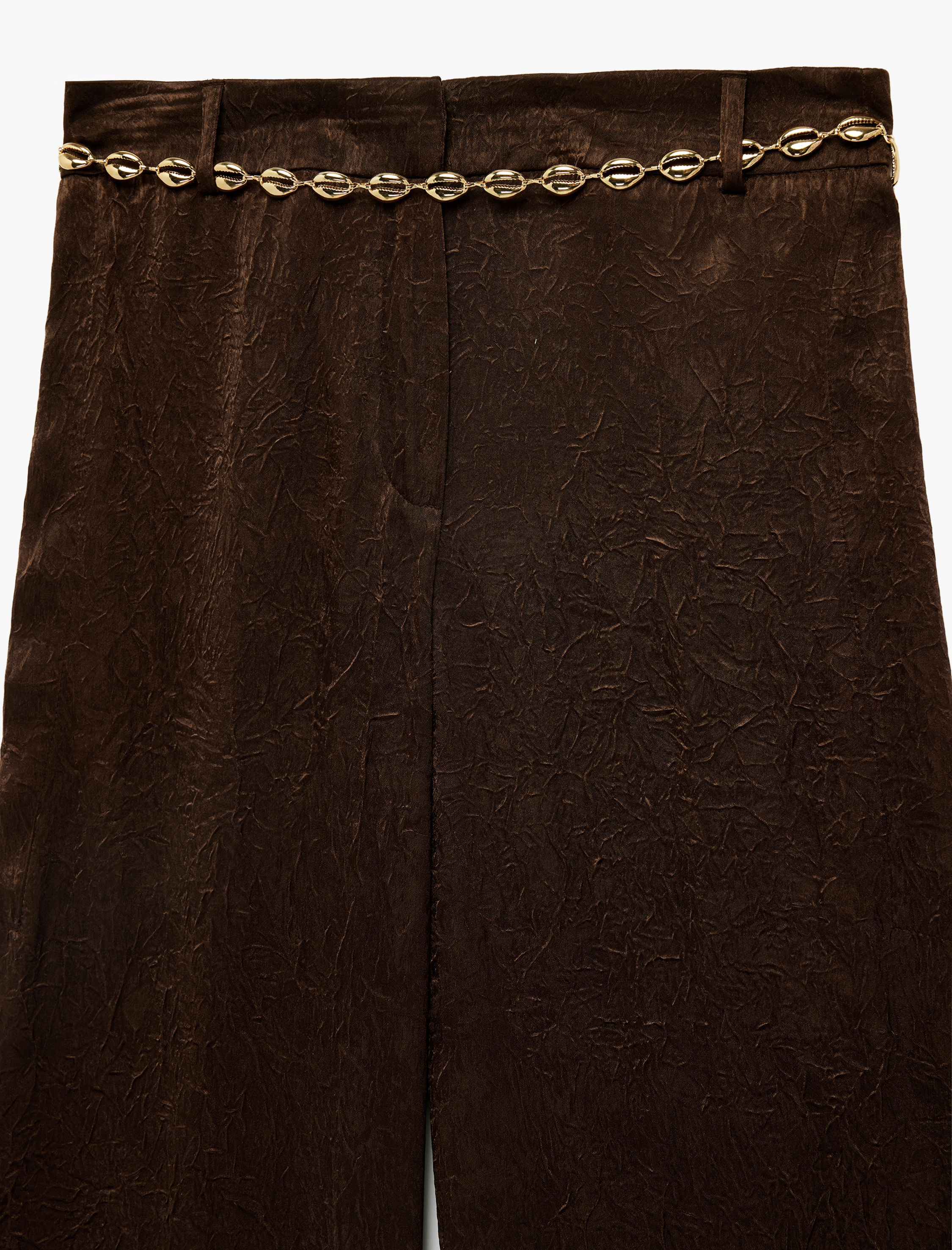   Yüksek Bel Dokulu Fermuarlı Harem Pantolon