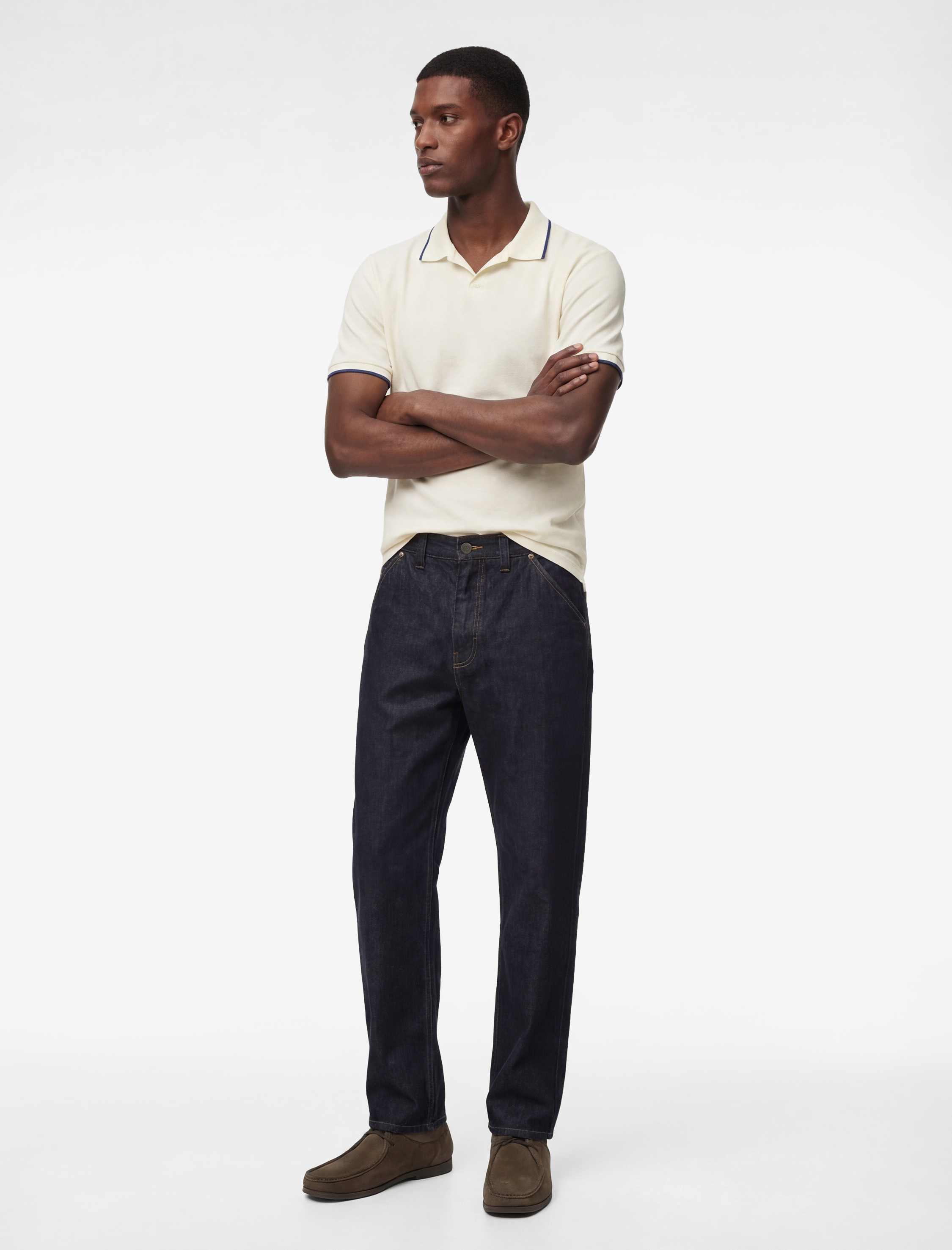   Pamuklu Kısa Kollu Pike Kumaş Çizgi Detaylı Slim Fit Polo Yaka Tişört