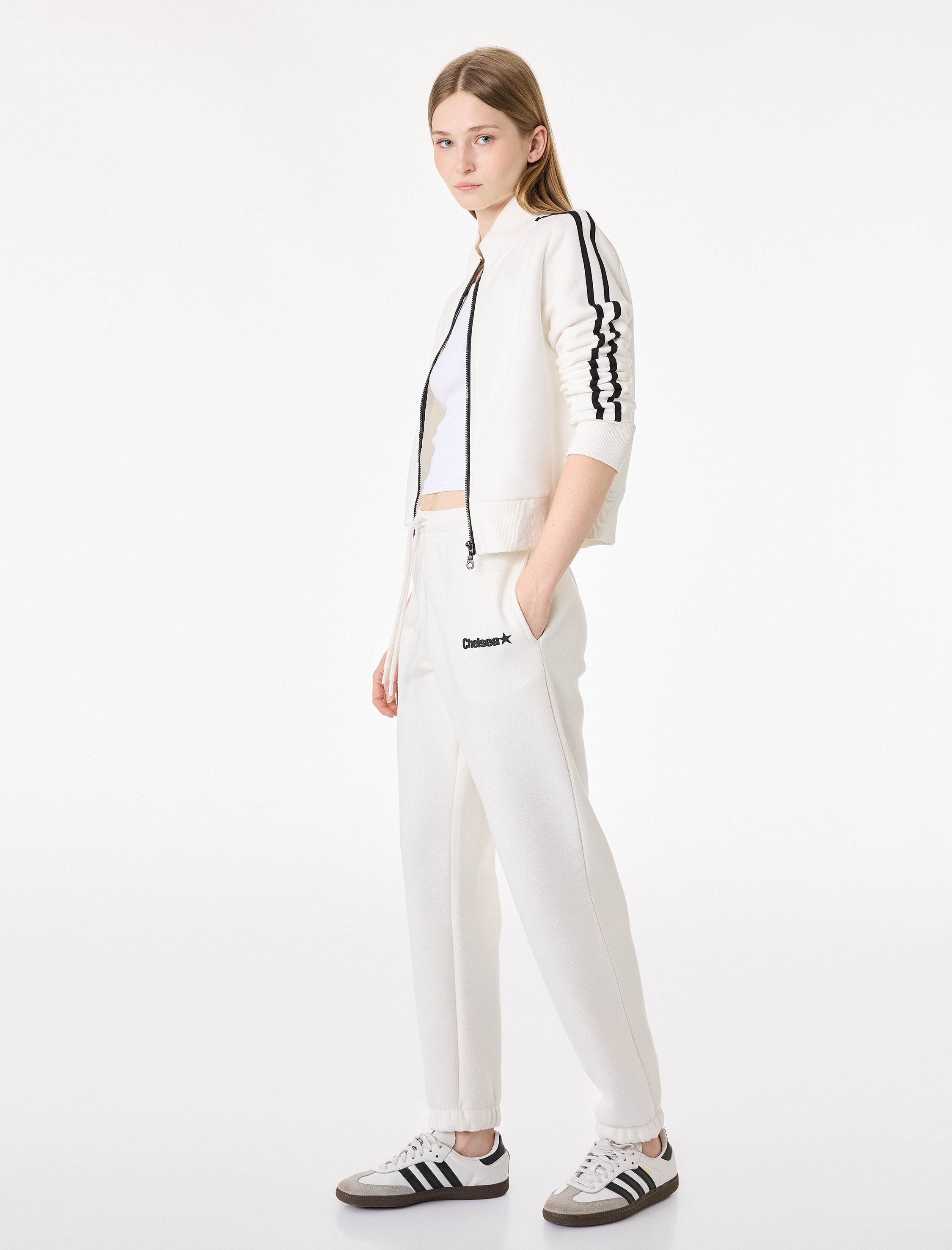   Simli Rahat Kalıp Baskılı Beli Bağcıklı Cepli Jogger Eşofman Altı