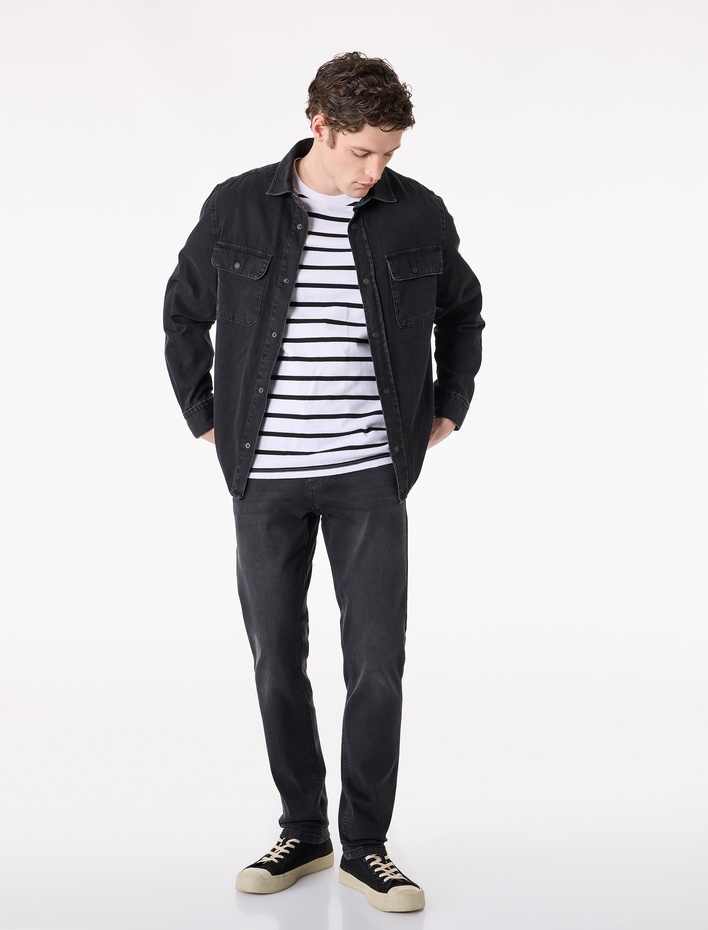  Normal Bel Pamuklu 5 Cepli Slim Fit Jean Pantolon - Brad Jean