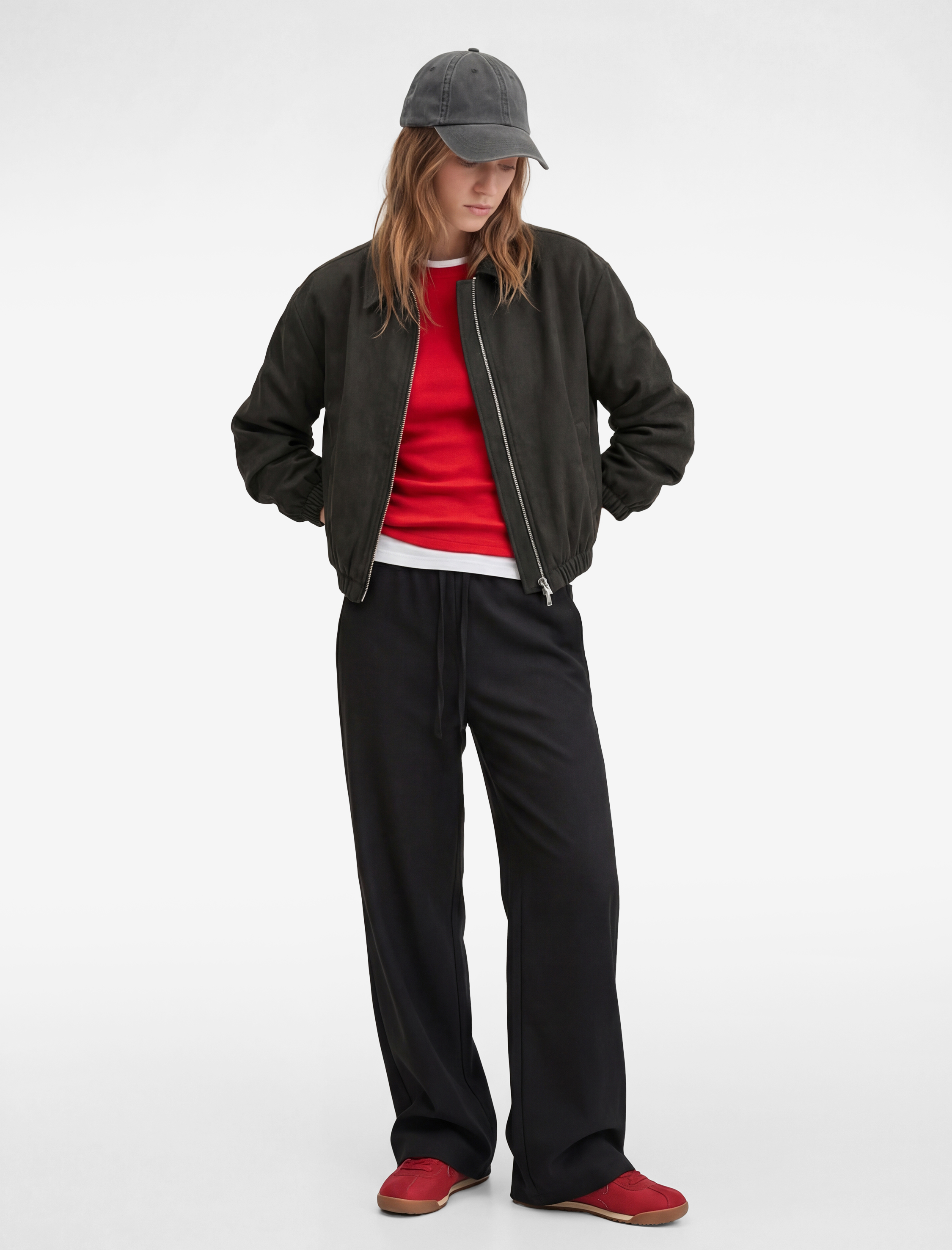   Beli Bağcıklı Rahat Kalıp Cep Detaylı Viskon Geniş Paça Pantolon