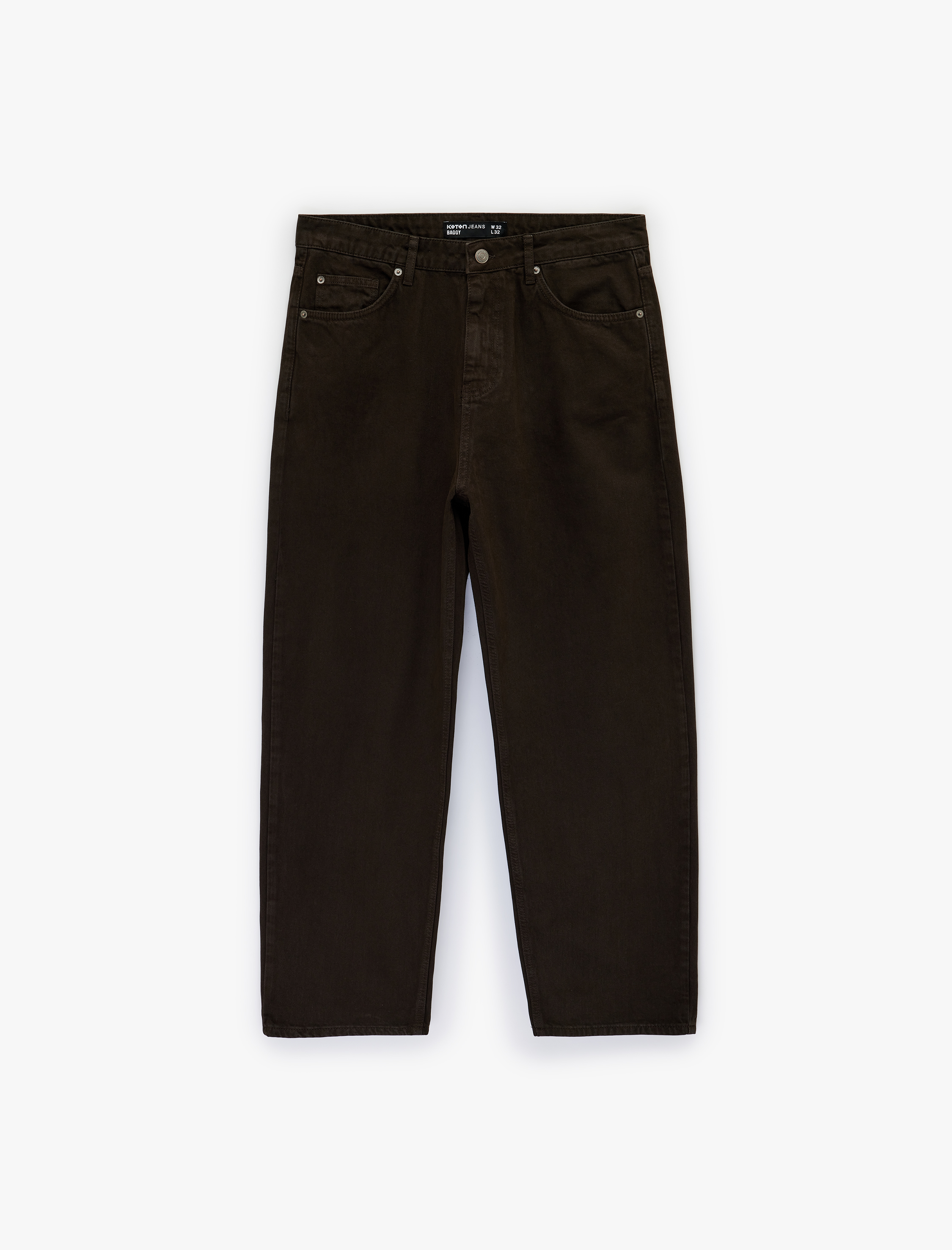   Regular Fit Beş Cepli Pamuklu Bol Baggy Jean Pantolon