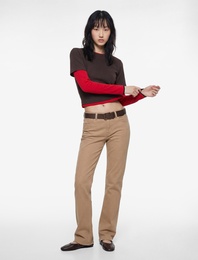 Pamuklu Cepli Düğmeli İspanyol Paça Crop Jean Pantolon -  Kick Flare Jeans