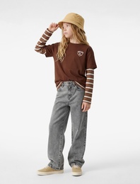 Pamuklu Cepli Balon Form Denim Pantolon