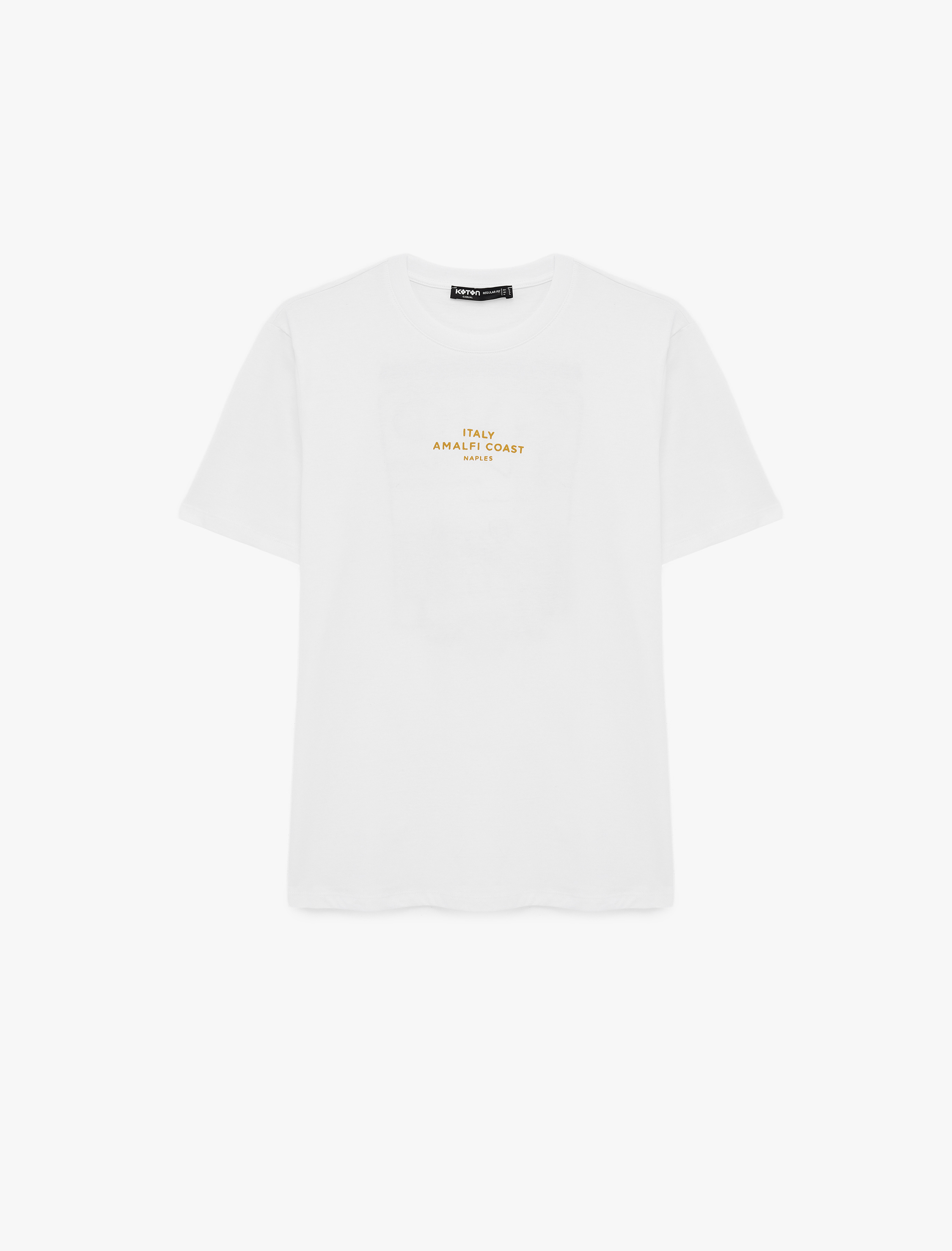   Regular Fit Kısa Kollu Bisiklet Yaka Pamuklu Arkası Baskılı Tişört