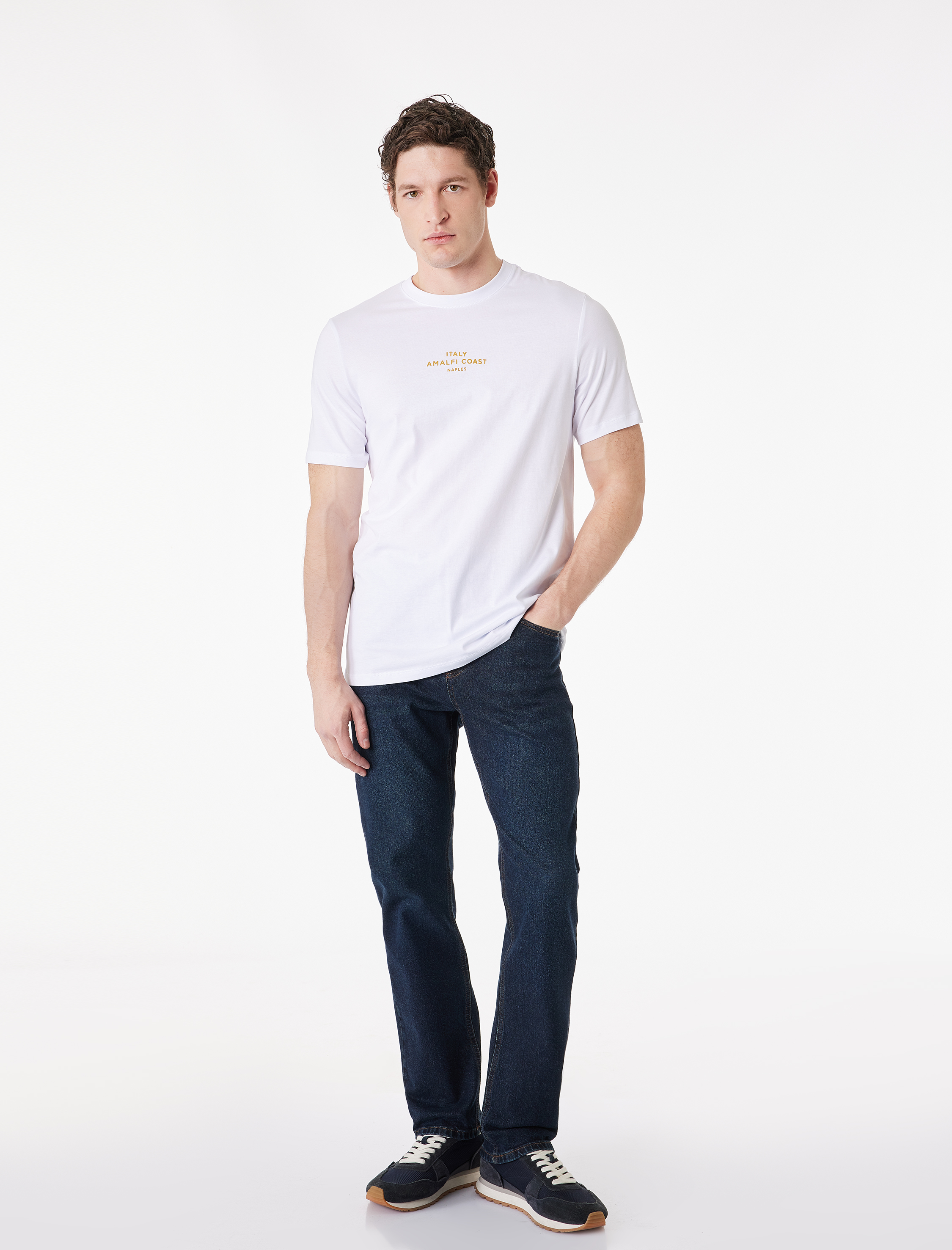   Regular Fit Kısa Kollu Bisiklet Yaka Pamuklu Arkası Baskılı Tişört