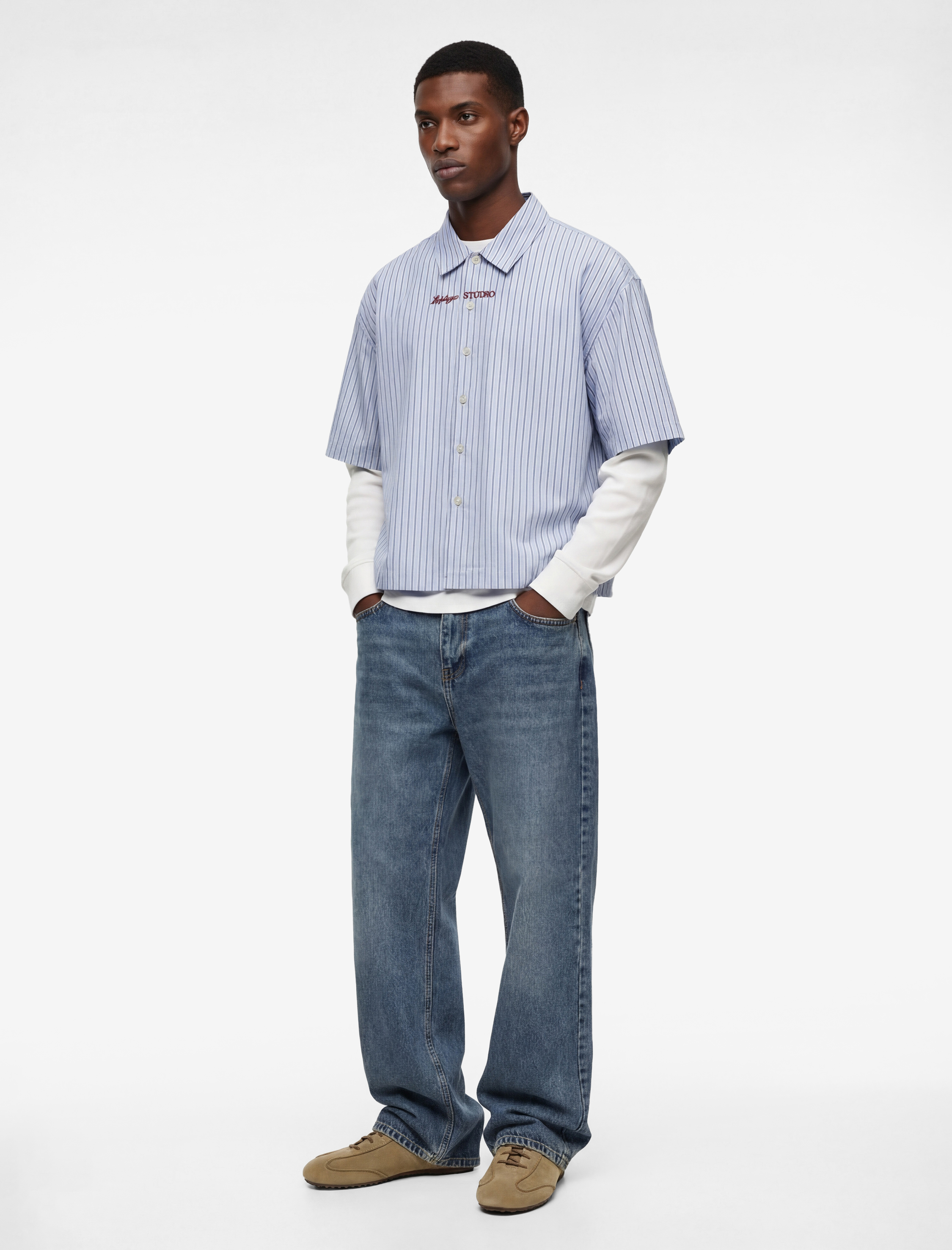   Normal Bel Pamuklu Cepli Vintage Straight Fit Jean Pantolon