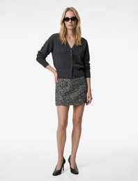 Slim Fit A Kesim Mini Tüvit Etek