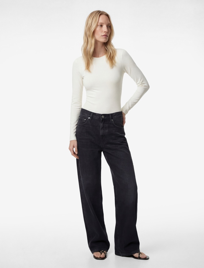  Uzun Kollu Bisiklet Yaka Slim Fit Bodysuit