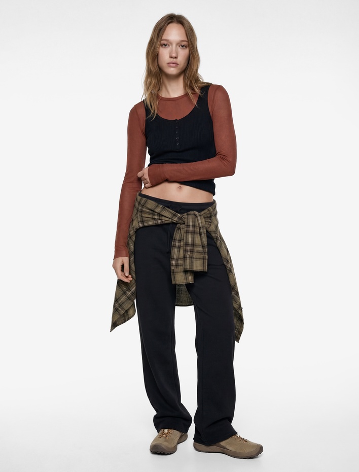  Rahat Kalıp Cepli Beli Bağcıklı Uzun Eşofman Altı