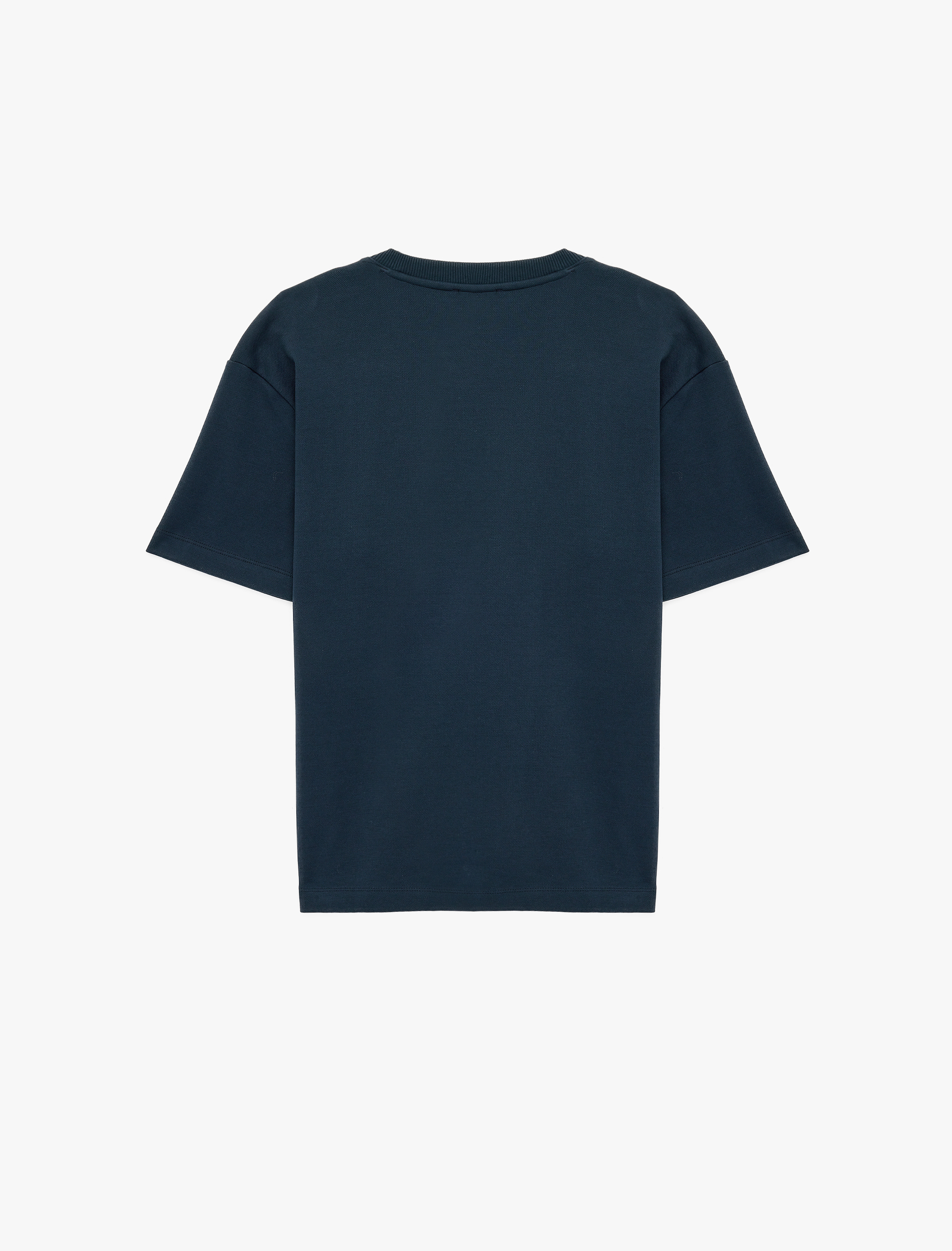   Rahat Kalıp Kısa Kollu Pike Kumaş Pamuklu Bisiklet Yaka Basic Tişört