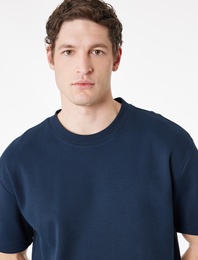 Rahat Kalıp Kısa Kollu Pike Kumaş Pamuklu Bisiklet Yaka Basic Tişört