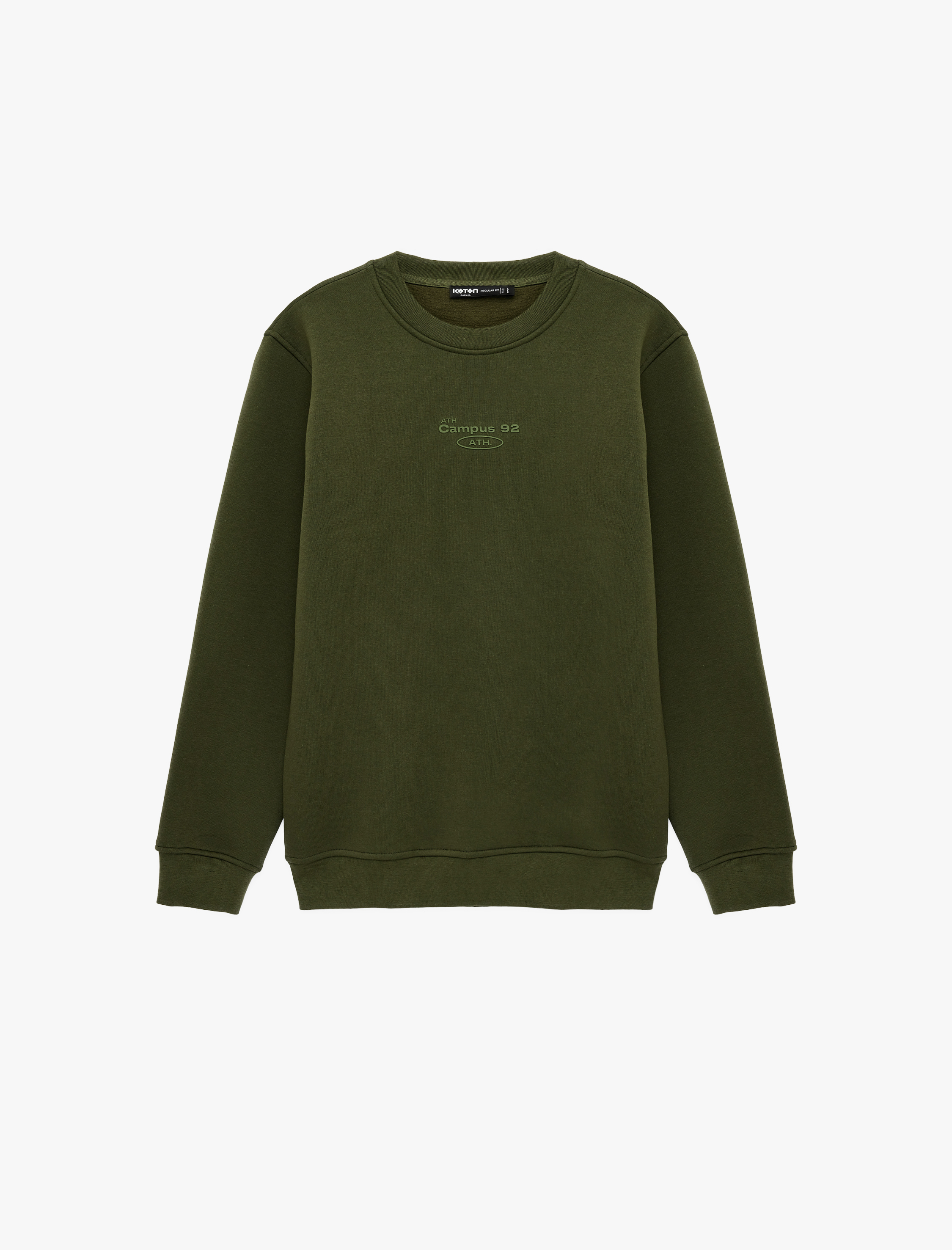   Uzun Kollu Şardonlu Bisiklet Yaka Baskılı Sweatshirt