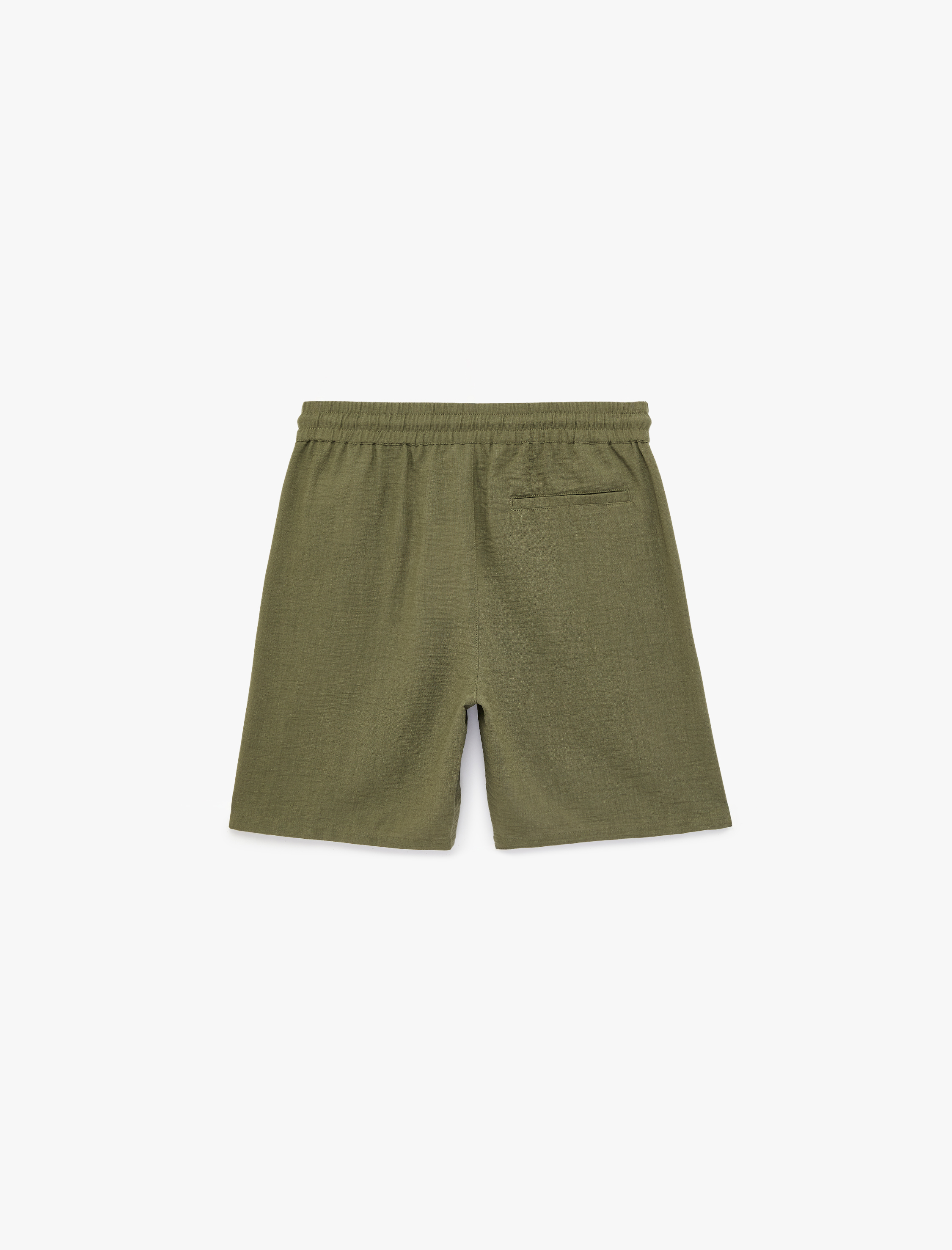   Regular Fit Cepli Bermuda Beli Bağcıklı Şort