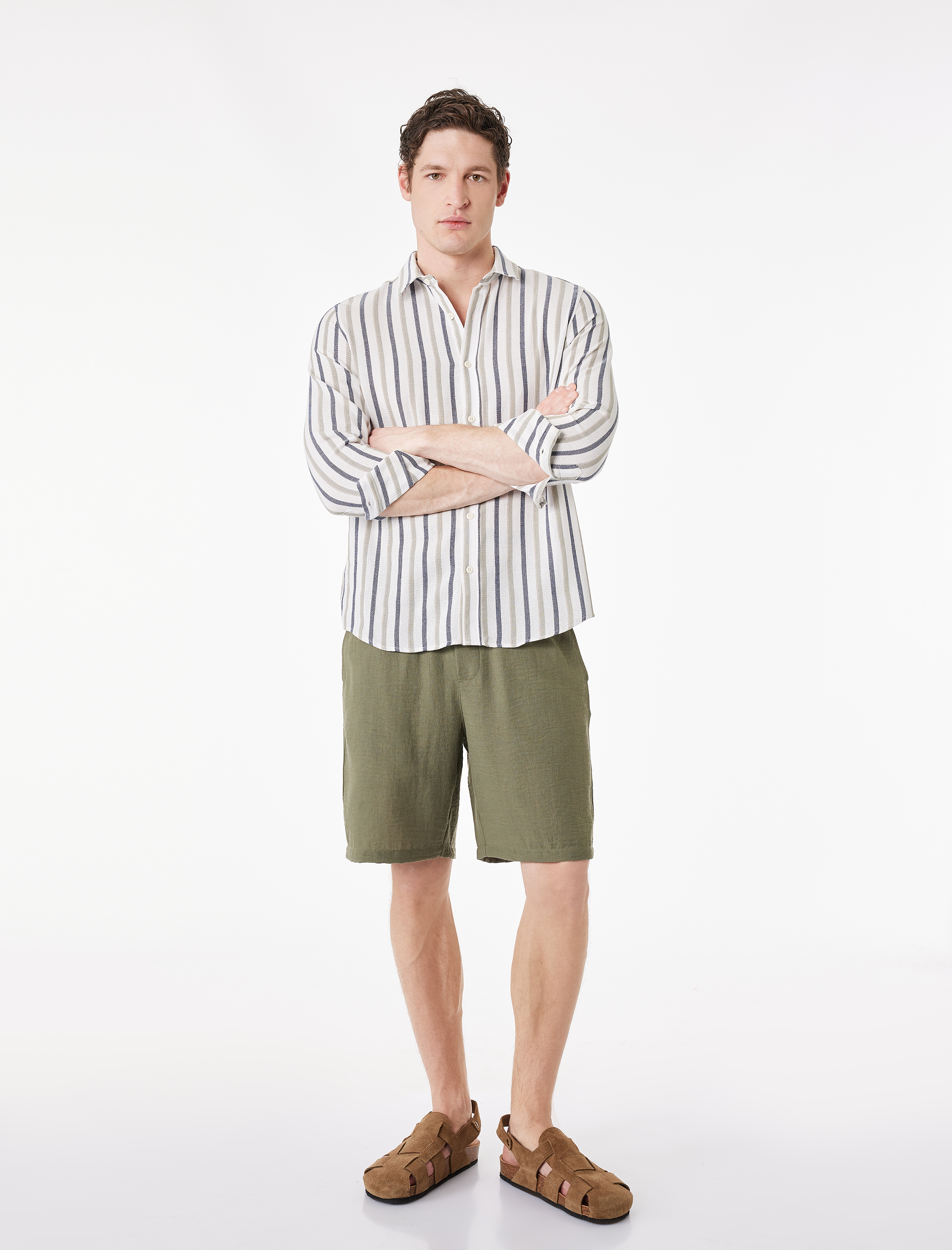   Regular Fit Cepli Bermuda Beli Bağcıklı Şort