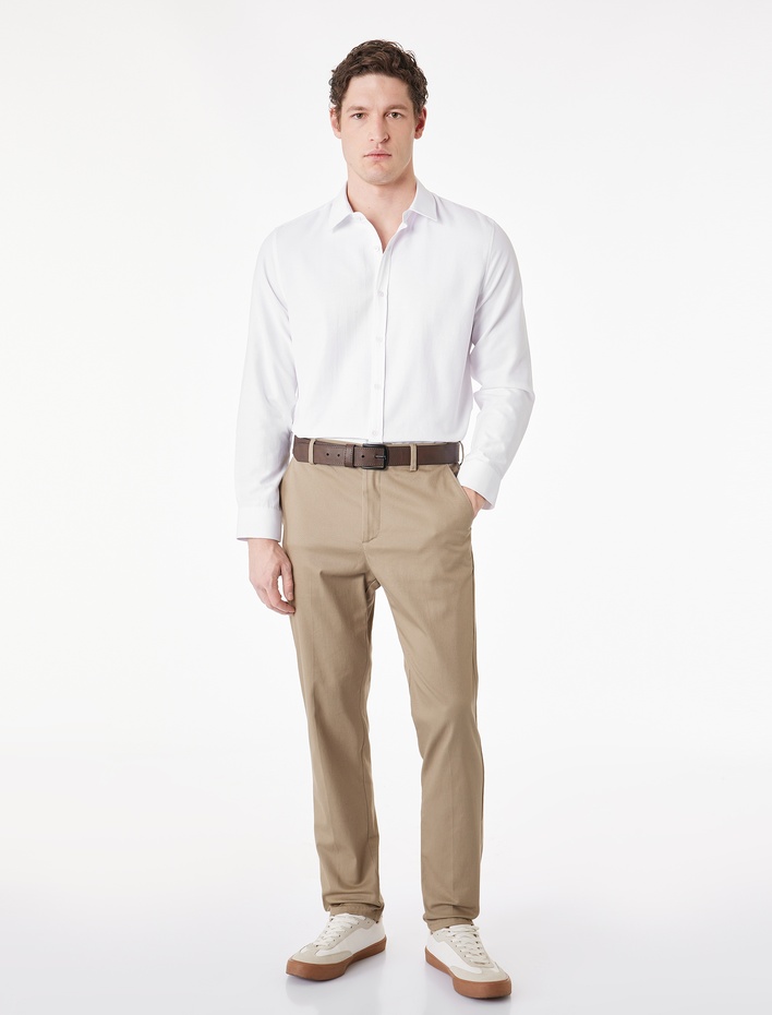  Regular Fit Klasik Yaka Uzun Kollu Oxford Gömlek