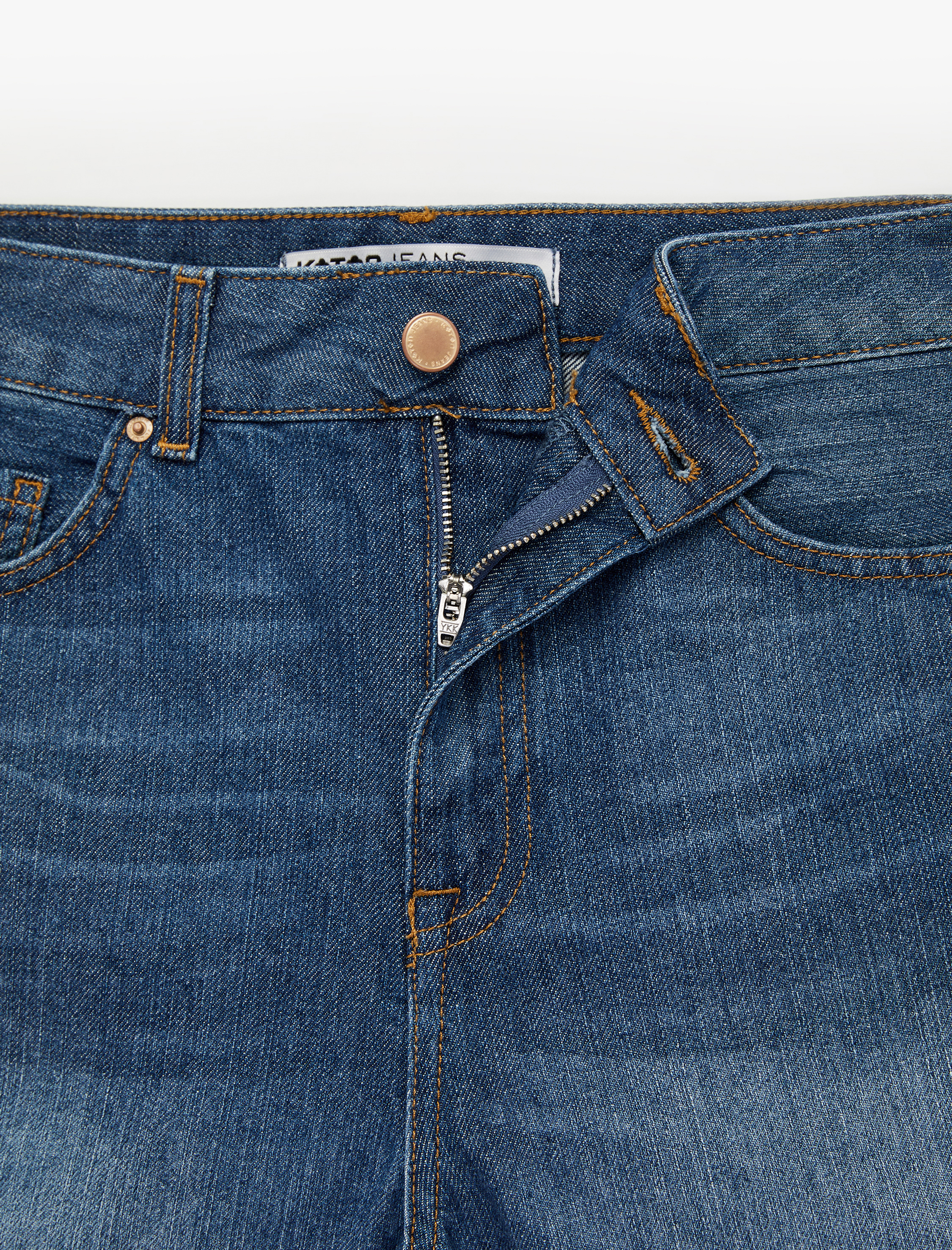   Normal Bel Cepli Düğmeli Pamuklu Mini Denim Şort