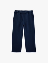 Şardonlu Cepli Rahat Kalıp Beli Bağcıklı Eşofman Altı