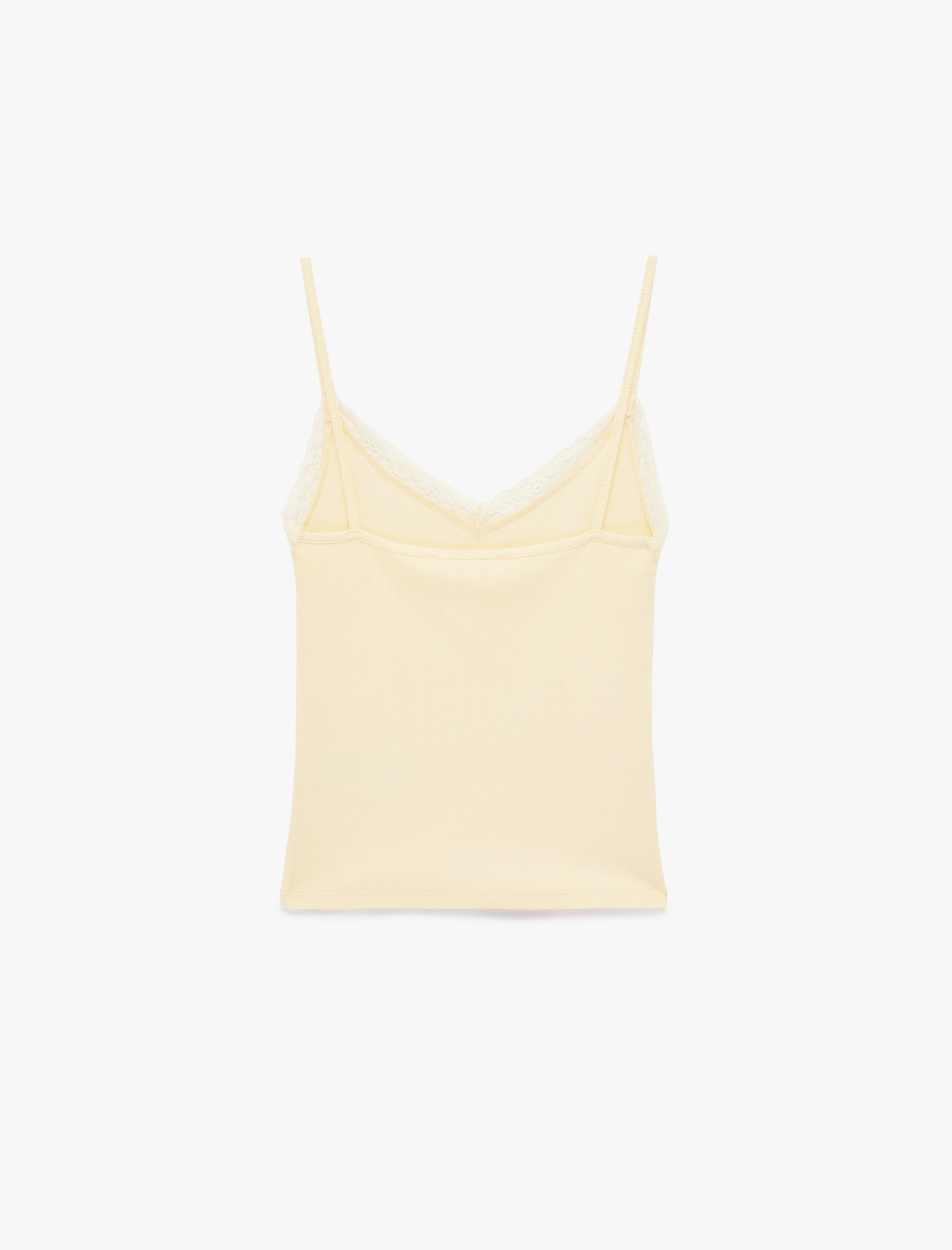   Dantel Detaylı V Yaka Kolsuz Pamuklu Atlet