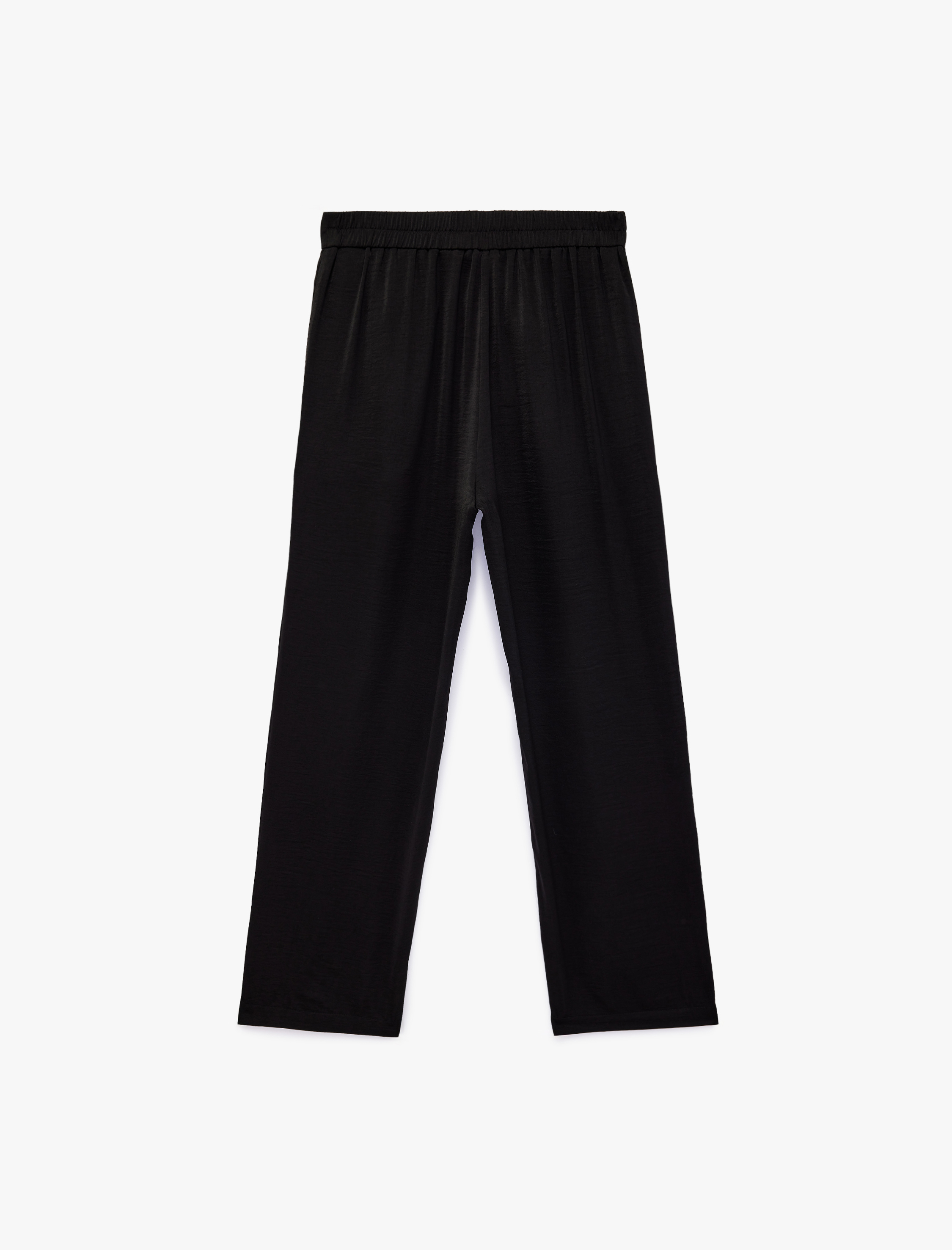   Pile Detaylı Cepli Aerobin Saten Pantolon